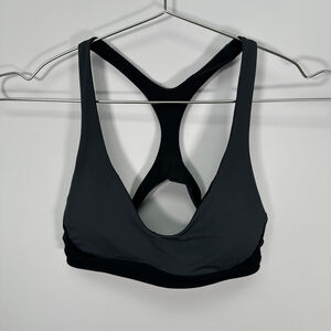 Lululemon light Support Black Open Back Sports‎ Bra XS